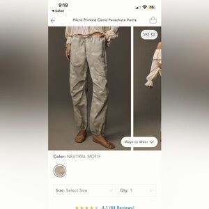 Anthropology Camo Cargo Pants